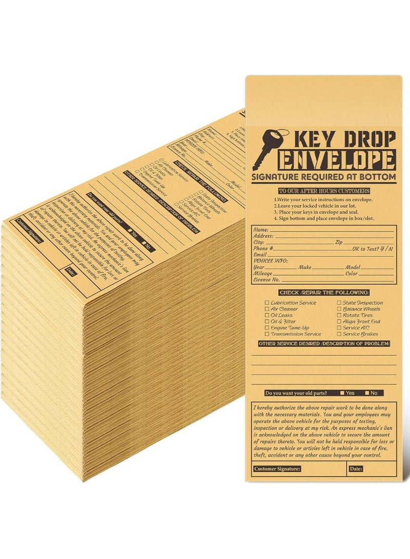 Geyee 500 Pcs Drop Key Envelopes Kraft 4.125 x 9.5 Inches(Classic) - Image 1